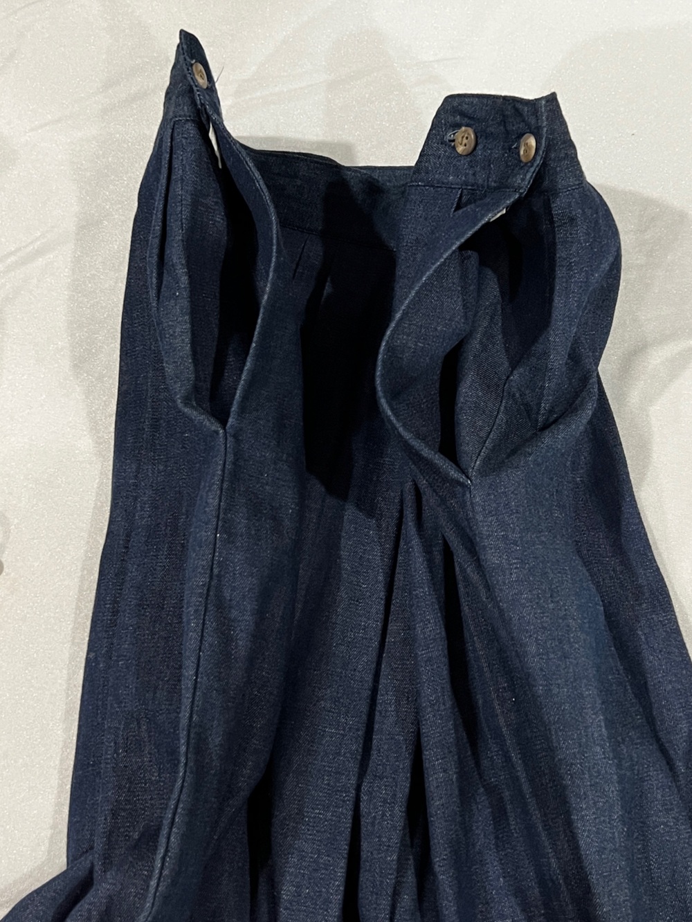 Vintage Jr Periwinkle denim skirt pleated maxi Size 14 dark blue denim - Picture 5 of 10